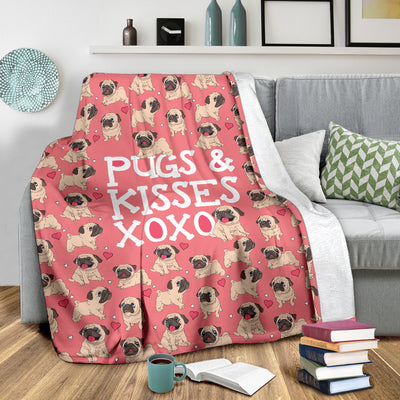 Pugs and Kisses Premium Blanket