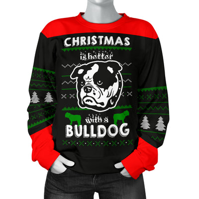 Better With A Bulldog Women's Ugly Xmas Sweater