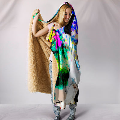 Abstract Pit Hooded Blanket
