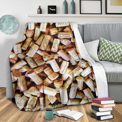 Wine Corks Premium Blanket - wine bestseller