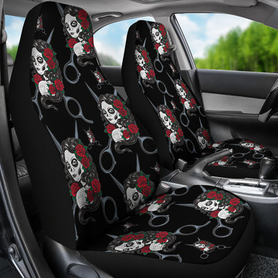 Skull Hairstylist Car Seat Covers (set of 2)