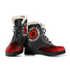Red Hot Firefighter Womens Faux Fur Leather Boots