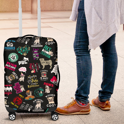 Pug Logos Luggage Cover - pug bestseller