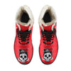 Love Hair Skull Womens Faux Fur Leather Boots
