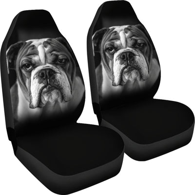 Resting Bulldog Face Car Seat Covers (set of 2) - bulldog bestseller