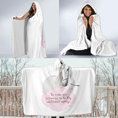 To Ride on a Horse Hooded Blanket