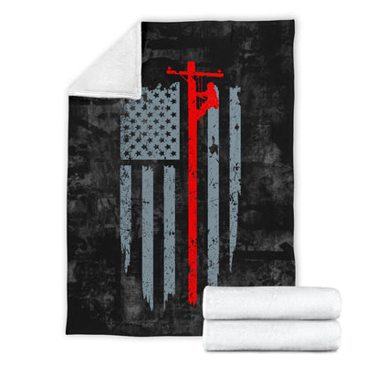 American Lineman Premium Blanket - lineman bestseller