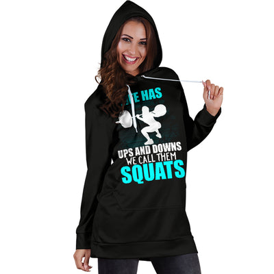 Ups and Downs Squats Hoodie Dress