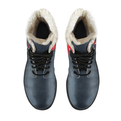 Firefighter Wifey Faux Fur Leather Boots