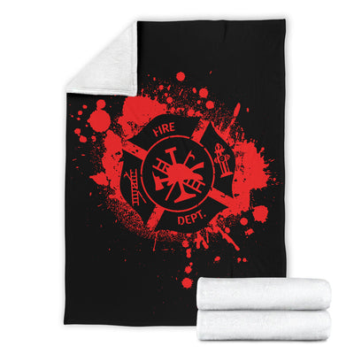 Grunge Fire Dept Logo Premium Blanket