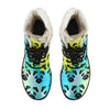 Rainbow Pug Womens Faux Fur Leather Boots