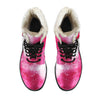 Red Wine Womens Faux Fur Leather Boots