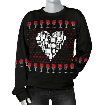 Wine Heart Women's Ugly Xmas Sweater