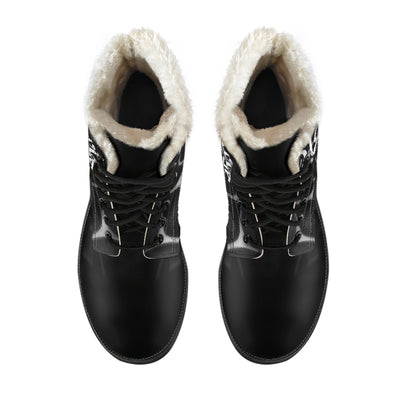 Hair Diva Womens Faux Fur Leather Boots