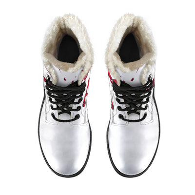 Wine Spill Womens Faux Fur Leather Boots