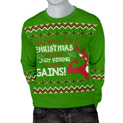 I  Want Gains Men's Ugly Xmas Sweater