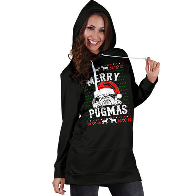 Merry Pugmas Hoodie Dress