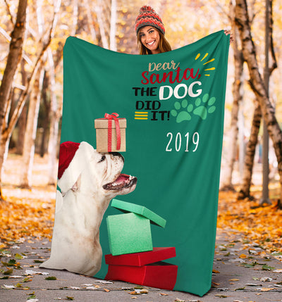 Dear Santa the Dog did it 2019 Premium Blanket