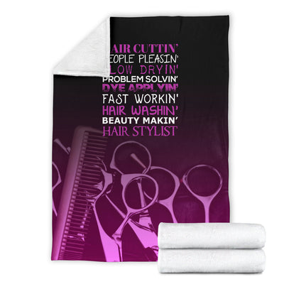 Hair Cuttin Hair Stylist Premium Blanket
