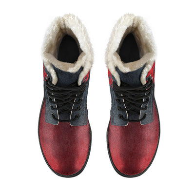 Firefighter Dad Faux Fur Leather Boots