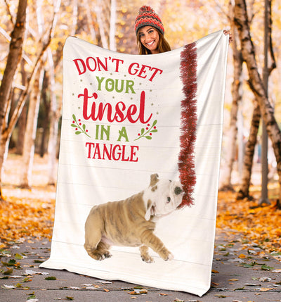 Don't Get Your Tinsel in a Tangle Bulldog Premium Blanket