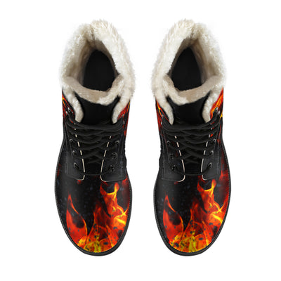 Fire Womens Faux Fur Leather Boots