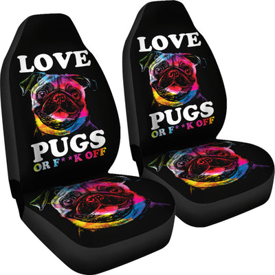 Love Pugs Car Seat Covers (set of 2)