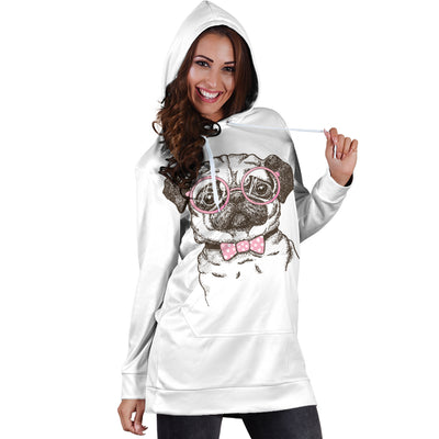 Nerd Pug Hoodie Dress