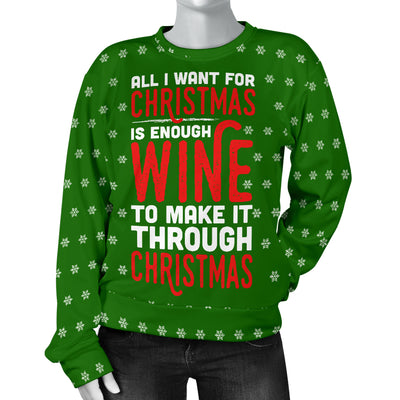 Enough Wine To Make It Through Women's Ugly Xmas Sweater