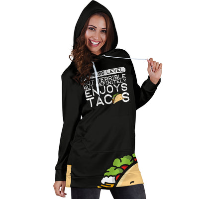 Fitness Level Enjoys Tacos Hoodie Dress