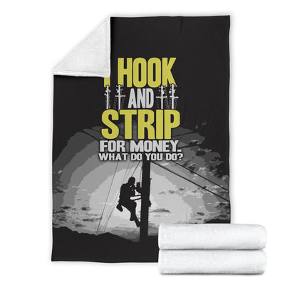 I Hook and Strip For Money Premium Blanket