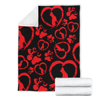 Pit Paw Hearts Premium Blanket