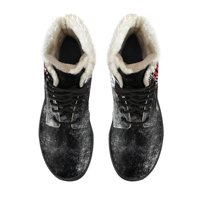 Love A Pit Womens Faux Fur Leather Boots