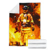 Battling Flames Premium Blanket - firefighter bestseller