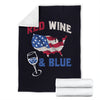 Red Wine and Blue Premium Blanket - wine bestseller