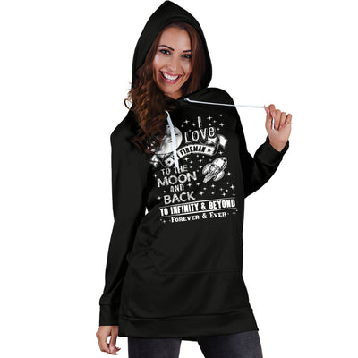 Love My Fireman To The Moon and Back Hoodie Dress