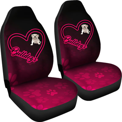 Love Bulldog Car Seat Covers (set of 2) - bulldog bestseller