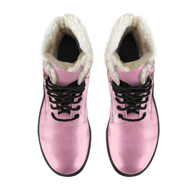 Pug Nerd Womens Faux Fur Leather Boots