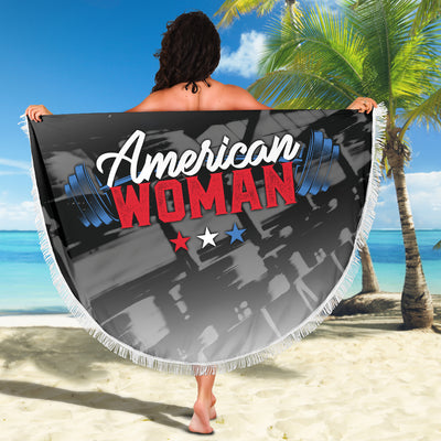 American Woman Beach Blanket