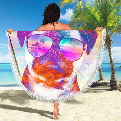 Summer Pug Beach Blanket