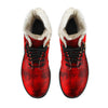 Fire Skull Womens Faux Fur Leather Boots