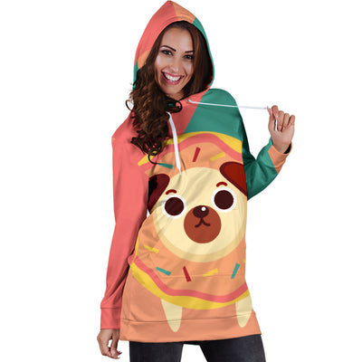 Donut Pug Hoodie Dress