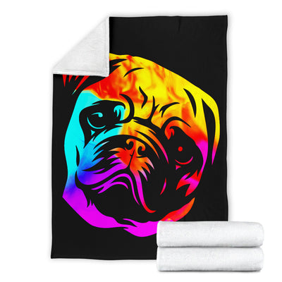 Rainbow Pug Premium Blanket