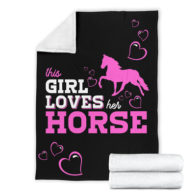 This Girl Loves Her Horse Premium Blanket