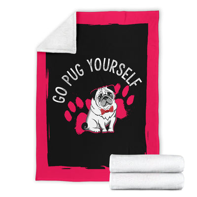 Go Pug Yourself Premium Blanket
