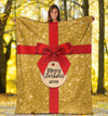 Gold Christmas Present 2019 Premium Blanket