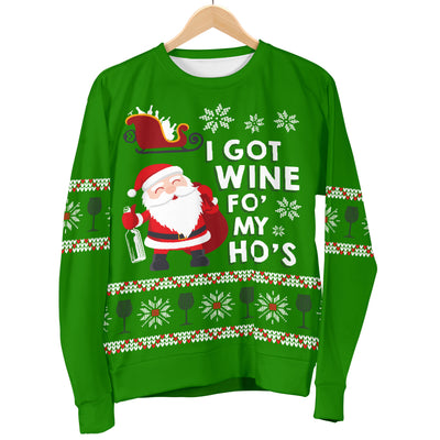 Wine Fo My Hos Men's Ugly Xmas Sweater