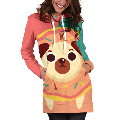 Donut Pug Hoodie Dress