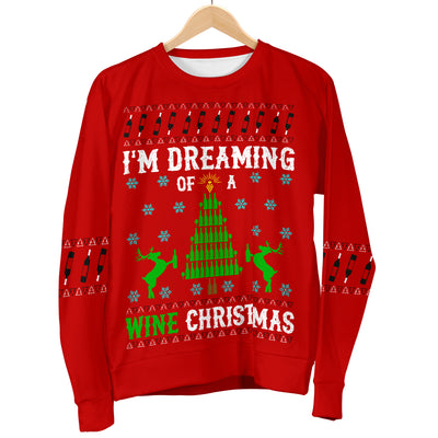 Dreaming Of A Wine Xmas Women's Ugly Xmas Sweater