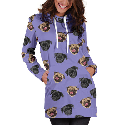 Pug Head Hoodie Dress - pug bestseller